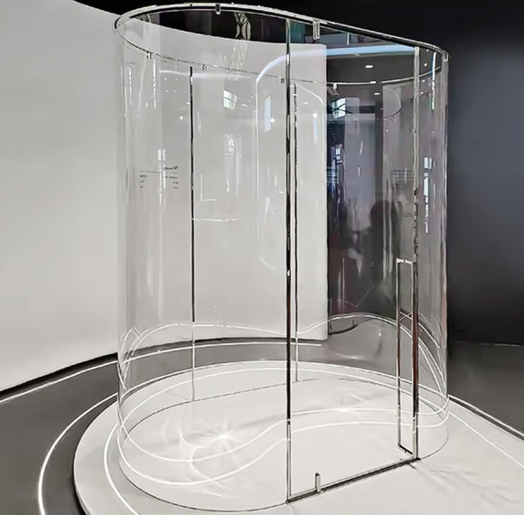 Shower Tempered Glass Transparent Curved | Bulk Buying Curved Tempered Glass Shower Door for Bathroom