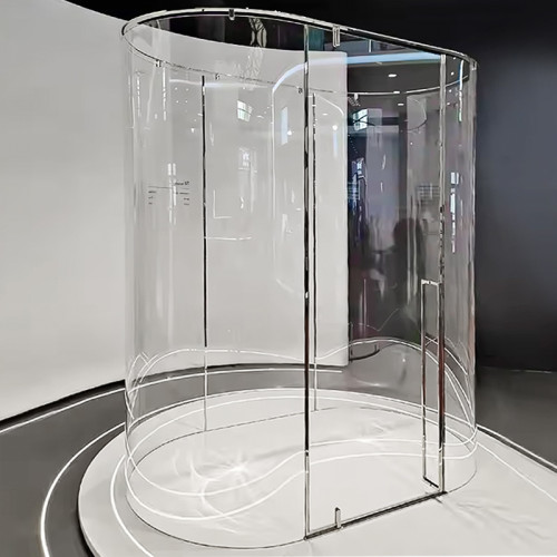 Shower Tempered Glass Transparent Curved | Bulk Buying Curved Tempered Glass Shower Door for Bathroom