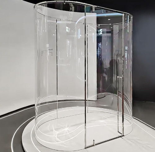 Shower Tempered Glass Transparent Curved | Bulk Buying Curved Tempered Glass Shower Door for Bathroom
