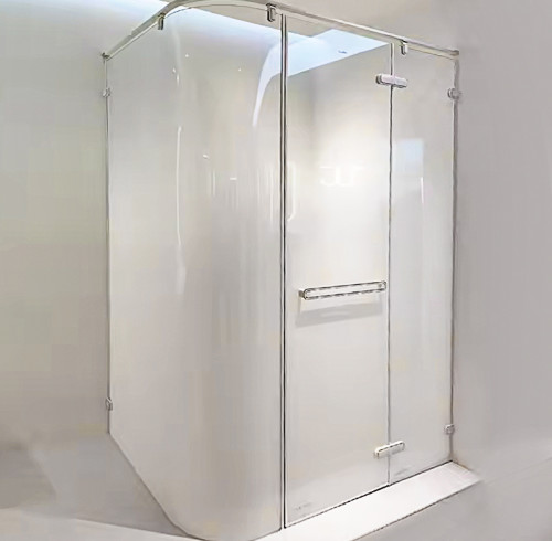 Shower Tempered Glass White Gradient Curved | Wholesale Frameless Curved Glass for Shower Room