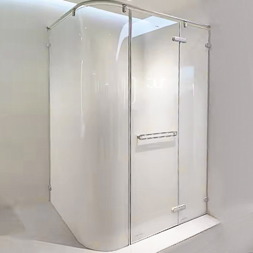Shower Tempered Glass White Gradient Curved | Wholesale Frameless Curved Glass for Shower Room