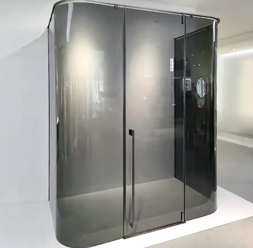 Shower Tempered Glass Gray Curved | Wholesale Durable and Safe Curved Glass for Premium Shower Room
