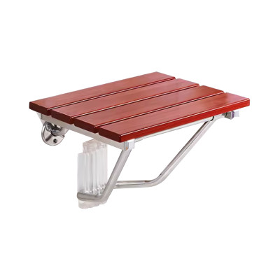 Shower Seat ZD-816 | Wholesale Shower Room Component Shower Seat | Teak Wood Bathroom Wall Mounted Folding Chair Non-slip Shower Chair