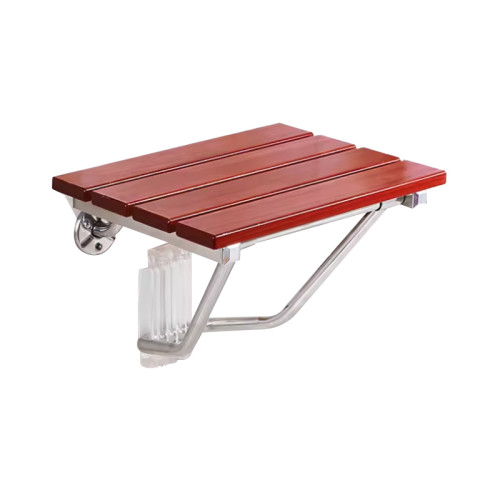 Shower Seat ZD-816 | Wholesale Shower Room Component Shower Seat | Teak Wood Bathroom Wall Mounted Folding Chair Non-slip Shower Chair