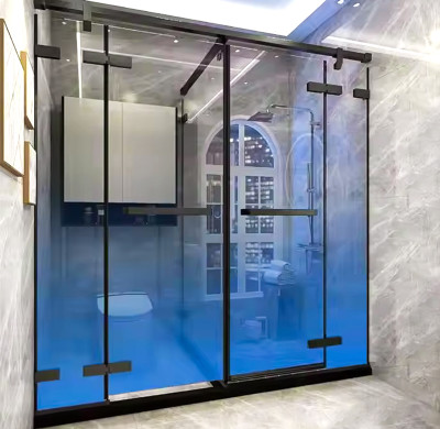Bulk Buying Shower Tempered Glass Blue Gradient | Top-Quality Tempered Glass for Bathroom Showers