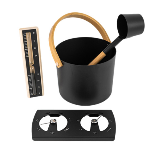 Sauna Aluminum Bucket Set V-TZ006 | Wholesale |Factory-Direct Aluminum Cased Thermo-Hygrometer |Logo-Customized Manufacturer direct supply