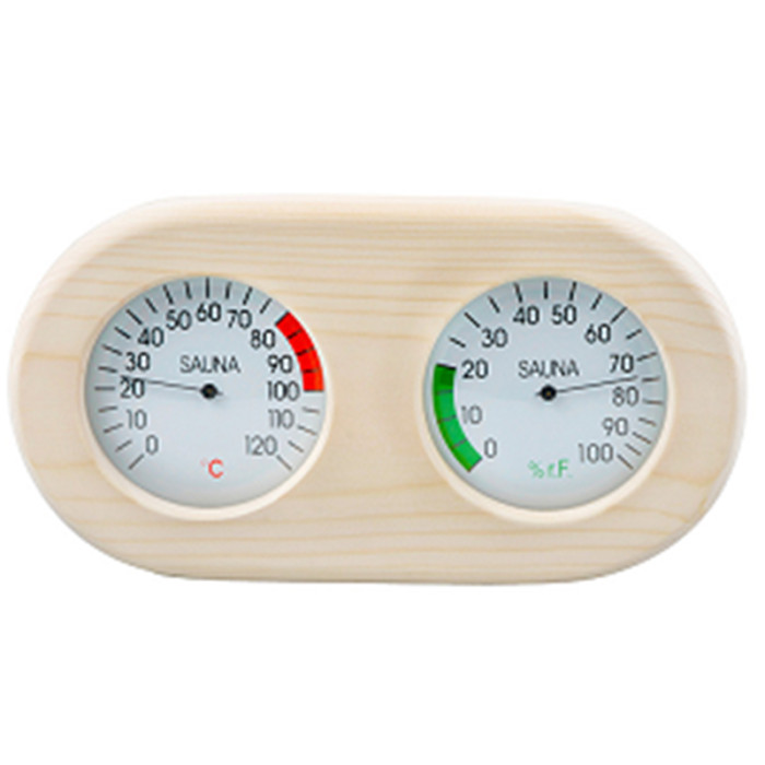 Sauna Thermometer and Hygrometer V-T029 | Wholesale |Pine Design Wooden Sauna Thermo-Hygrometer | Factory Pricing for Bulk Order