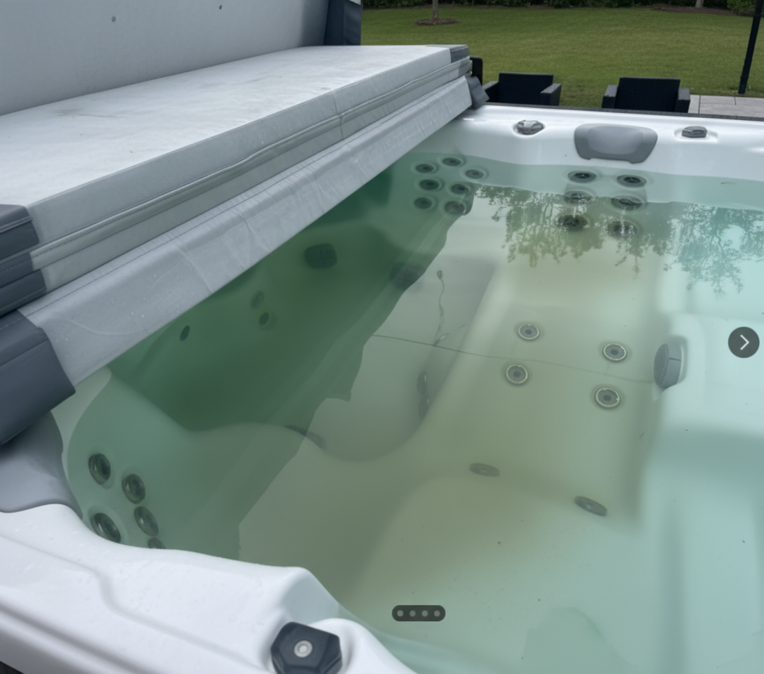 agua verde del jacuzzi