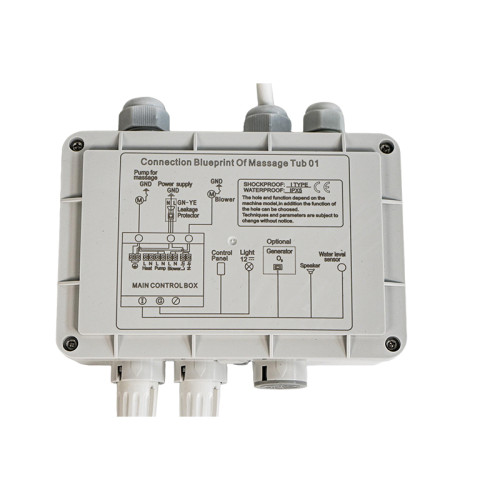 Hot Tub Control Kit H2608A | Wholesale | Bathtub Controller with Control Panel and Control Box – Manages Hydro Pump, Bubble Jets, Lighting, and Bluetooth Functions – Essential for Spa and Whirlpool Installations
