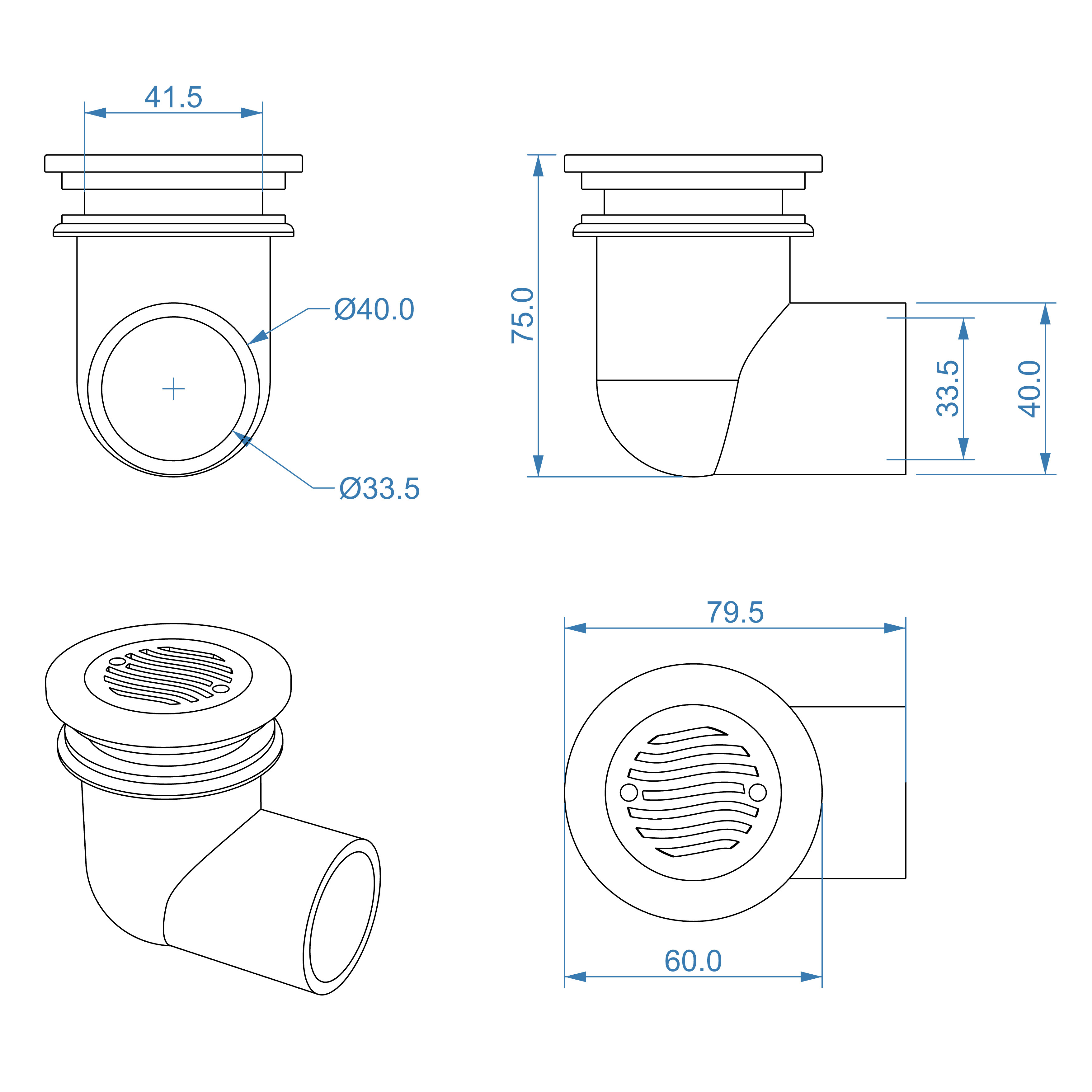 Bathtub Suction S1000SL-1 Dimension