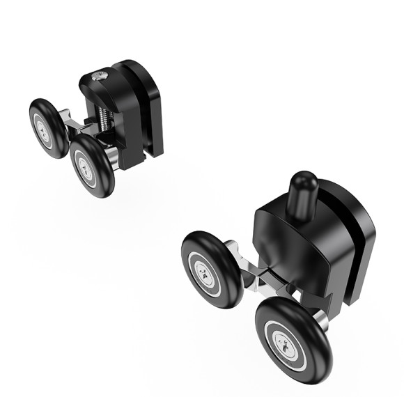 Shower Roller HL-613B | Wholesale | Black Plastic Glass Door Roller Set for Shower Room | Factory Bulk Supply