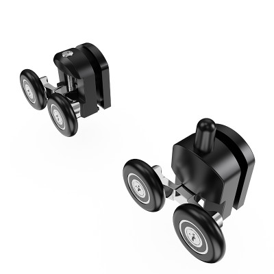 Shower Roller HL-613B | Wholesale | Black Plastic Glass Door Roller Set for Shower Room | Factory Bulk Supply