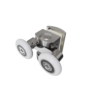 Shower Room Pulley HL-08 | Wholesale Double Wheel Metal Pulley for Glass Door Shower Door Pulleys Factory