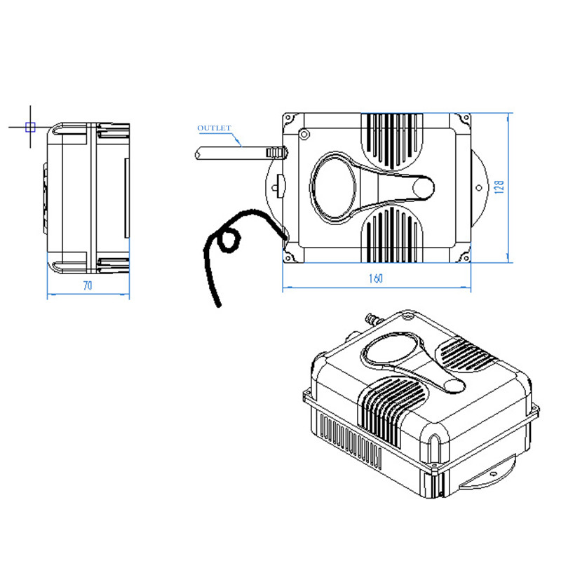 Spa Ozone Generator OZ-04 Dimension