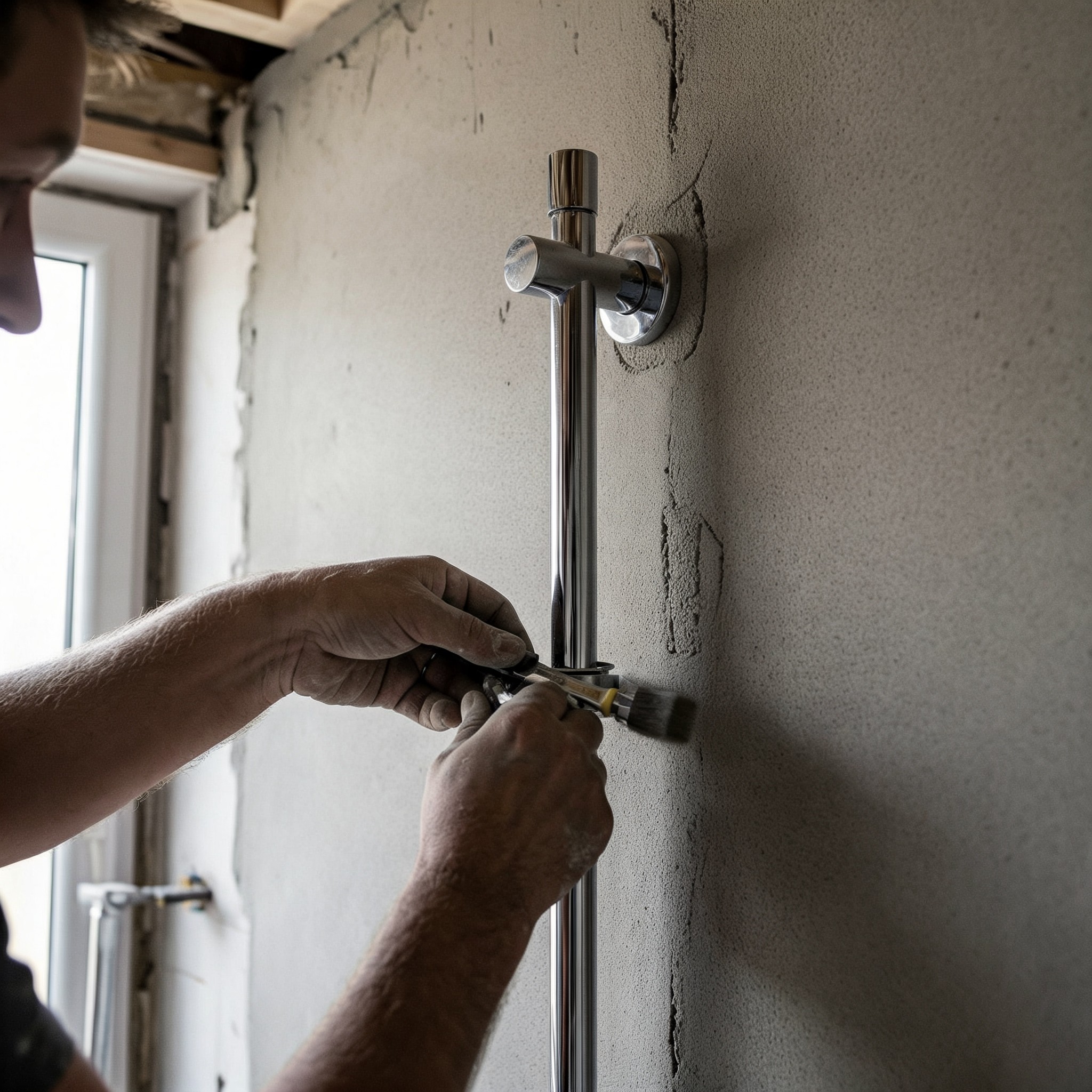 -shower riser installation