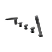 Bathtub Faucet Set LT7076B | Wholesale |  black finished 5-hole bathtub valve kit | factory direct wholesale