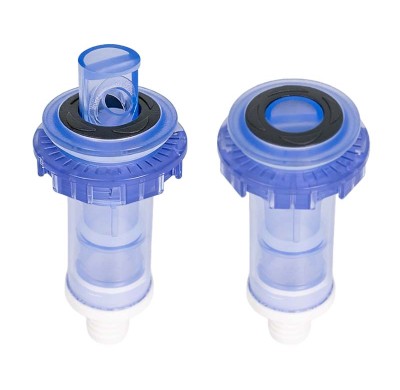 Fountain jet AQU07-2.5B | Wholesale | transparent blue plastic spa jet | global distributor partnership