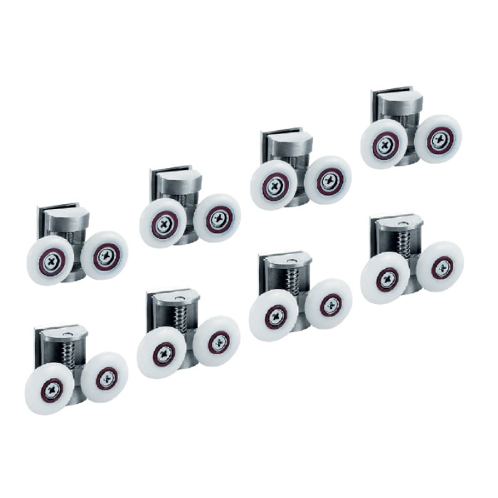 Shower pulley set HL-623 | Wholesale | 4 upper double wheel + 4 lower single wheel heavy-duty set |  wholesale price for bulk orders