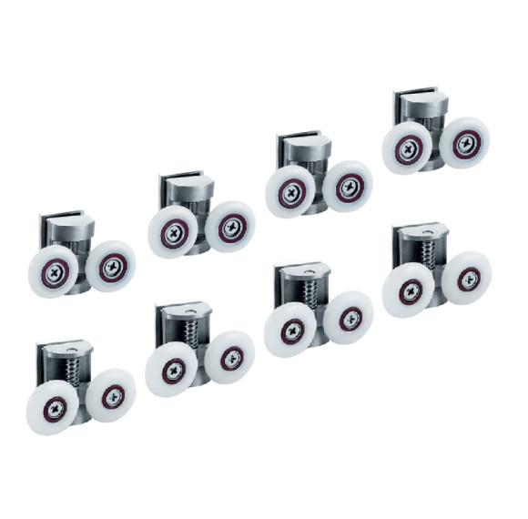 Shower pulley set HL-623 | Wholesale | 4 upper double wheel + 4 lower single wheel heavy-duty set | wholesale price for bulk orders