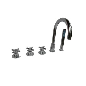 Bathtub Faucet Set LT503 | Wholesale | three-handle arch spout tub faucet | bulk supply