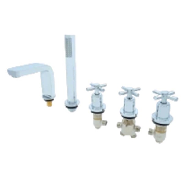 Bathtub Faucet Set LT6019 | Wholesale | chrome finish floor-standing tub faucet | project-grade quality