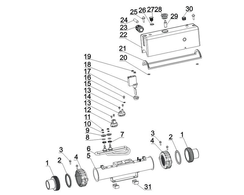 hot tub heater assembly