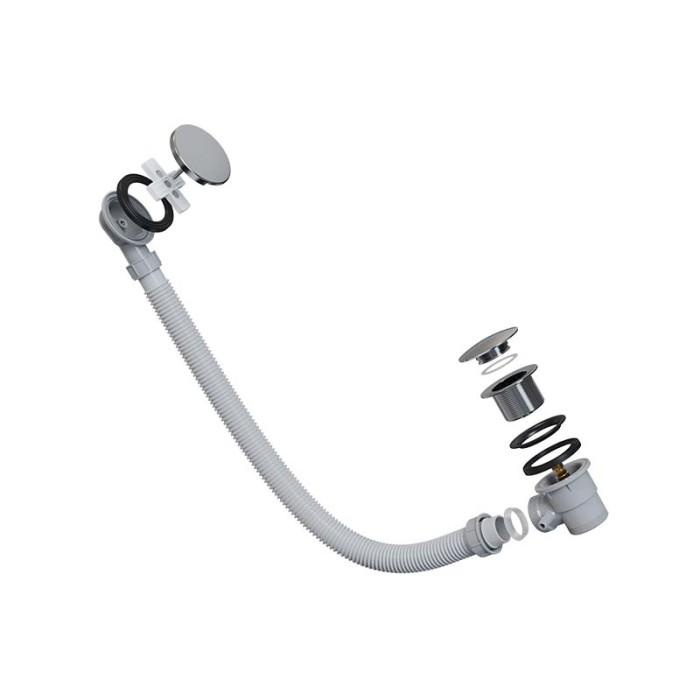 Bathtub Drainer DR-064 | Wholesale | Optimized 75cm spacing between control knob and drain head | global shipping available