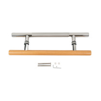 Sauna Glass Door Handle ASZ0248 | Wholesale | Oak Wood and 304 Stainless Steel | Manufacturer Factory Direct