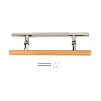 Sauna Glass Door Handle ASZ0248 | Wholesale | Oak Wood and 304 Stainless Steel | Manufacturer Factory Direct