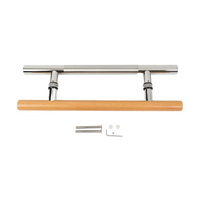 Sauna Glass Door Handle ASZ0248 | Wholesale | Oak Wood and 304 Stainless Steel | Manufacturer Factory Direct