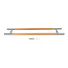 Sauna Glass Door Handle (Model: ELITE) | Wholesale | Double Sided Solid Oak Wood and 304 Brushed Stainless Steel Sauna Door Handles | OEM & ODM Available