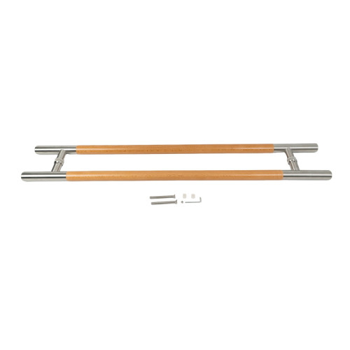 Sauna Glass Door Handle (Model: ELITE) | Wholesale | Double Sided Solid Oak Wood and 304 Brushed Stainless Steel Sauna Door Handles | OEM & ODM Available