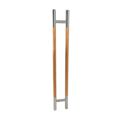 Sauna Glass Door Handle (Model: ELITE) | Wholesale | Double Sided Solid Oak Wood and 304 Brushed Stainless Steel Sauna Door Handles | OEM & ODM Available