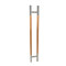 Sauna Glass Door Handle (Model: ELITE) | Wholesale | Double Sided Solid Oak Wood and 304 Brushed Stainless Steel Sauna Door Handles | OEM & ODM Available