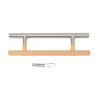 Sauna Glass Door Handle (Model: Guardsman) | Wholesale | Oak Wood and Brushed 304 Stainless Steel | Manufacturer Factory Direct