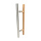 Sauna Glass Door Handle (Model: Guardsman) | Wholesale | Oak Wood and Brushed 304 Stainless Steel | Manufacturer Factory Direct
