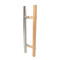 Sauna Glass Door Handle (Model: Guardsman) | Wholesale | Oak Wood and Brushed 304 Stainless Steel | Manufacturer Factory Direct