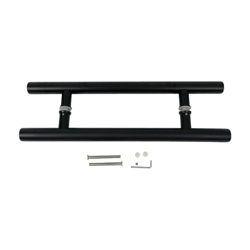 Sauna Glass Door Handle SN-500B | Wholesale | Matte Black RAL9005 Oak Wood and 304 Stainless Steel | Manufacturer Factory Direct