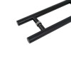 Sauna Glass Door Handle SN-500B | Wholesale | Matte Black RAL9005 Oak Wood and 304 Stainless Steel | Manufacturer Factory Direct