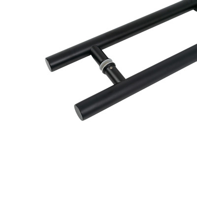Sauna Glass Door Handle SN-500B | Wholesale | Matte Black RAL9005 Oak Wood and 304 Stainless Steel | Manufacturer Factory Direct