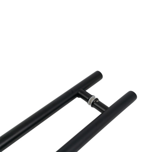 Sauna Glass Door Handle SN-500B | Wholesale | Matte Black RAL9005 Oak Wood and 304 Stainless Steel | Manufacturer Factory Direct