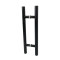 Sauna Glass Door Handle SN-500B | Wholesale | Matte Black RAL9005 Oak Wood and 304 Stainless Steel | Manufacturer Factory Direct
