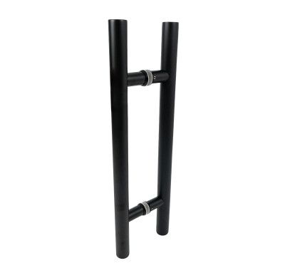 Sauna Glass Door Handle SN-500B | Wholesale | Matte Black RAL9005 Oak Wood and 304 Stainless Steel | Manufacturer Factory Direct