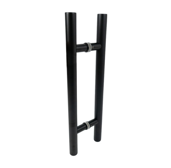 Sauna Glass Door Handle SN-500B | Wholesale | Matte Black RAL9005 Oak Wood and 304 Stainless Steel | Manufacturer Factory Direct