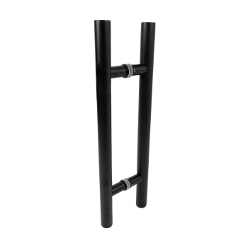Sauna Glass Door Handle SN-500B | Wholesale | Matte Black RAL9005 Oak Wood and 304 Stainless Steel | Manufacturer Factory Direct