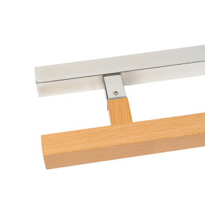 Sauna Door Handle SN-2525 Series | Wholesale | 30x30mm Square Oak Wood and Mirror Stainless Steel | Factory Direct Supply