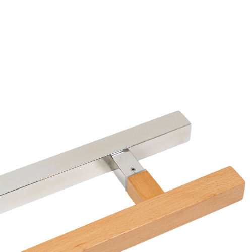 Sauna Door Handle SN-2525 Series | Wholesale | 30x30mm Square Oak Wood and Mirror Stainless Steel | Factory Direct Supply