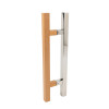 Sauna Door Handle SN-2525 Series | Wholesale | 30x30mm Square Oak Wood and Mirror Stainless Steel | Factory Direct Supply