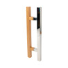 Sauna Door Handle SN-2525 Series | Wholesale | 30x30mm Square Oak Wood and Mirror Stainless Steel | Factory Direct Supply