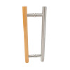 Sauna Door Handle SN-LS Series | Wholesale | Modern Oak & 304 Brushed Stainless Steel Sauna Door Handle | Factory Direct Supply